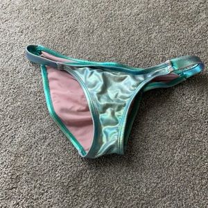 metallic green bathing suit bottoms